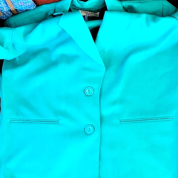 Vintage Alfred Dunner Turquoise Blue Blazer - Picture 5 of 9